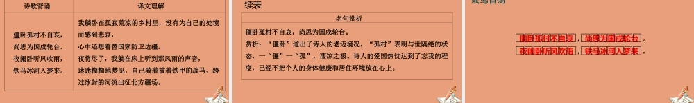七年级语文上册 古诗词解析：十一月四日风雨大作(其二)素材