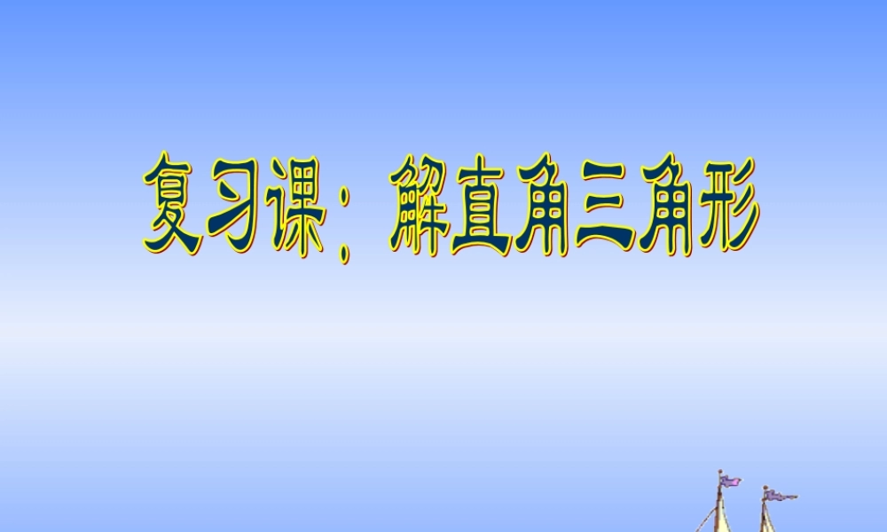 九年级数学复习课 (解直角三角形)课件人教版 课件