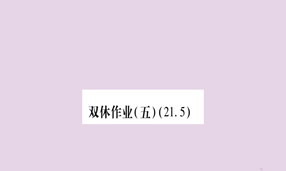 九年级数学上册 双休作业(5)作业课件 (新版)沪科版 课件