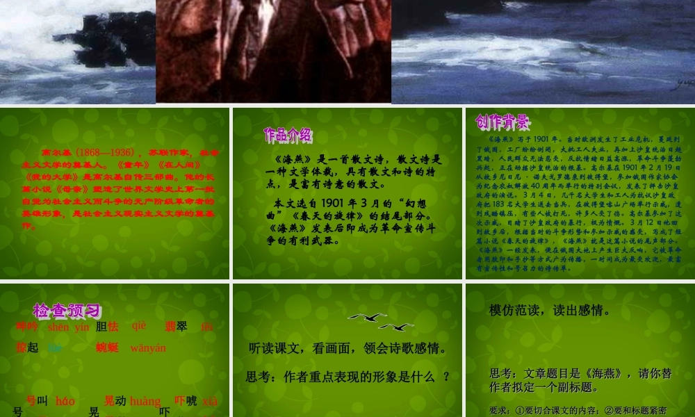 七年级语文下册 第6课(海燕)课件2 北京课改版 课件