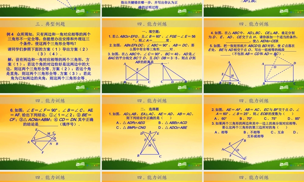九年级数学中考专题(空间与图形)—第六讲(三角形(二))课件(北师大版) 九年级数学中考专题课件-空间与图形(共18套)北师大版