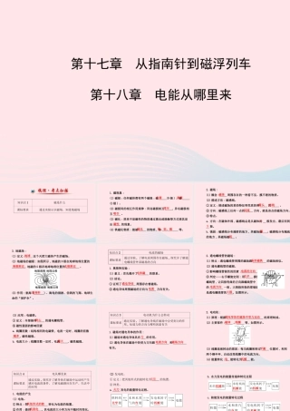初中物理全程复习方略 第十七章 第十八章课件 沪科版 课件