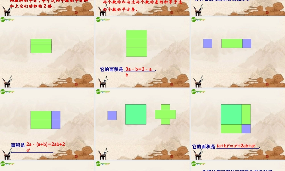 七年级数学下册(数学活动拼图公式)课件 苏科版 课件