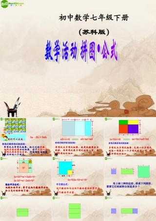 七年级数学下册(数学活动拼图公式)课件 苏科版 课件