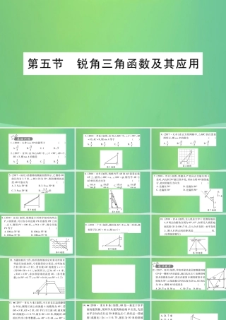 中考数学复习 第一轮 考点系统复习 第四章 三角形 第五节 锐角三角函数及其应用(精练)课件