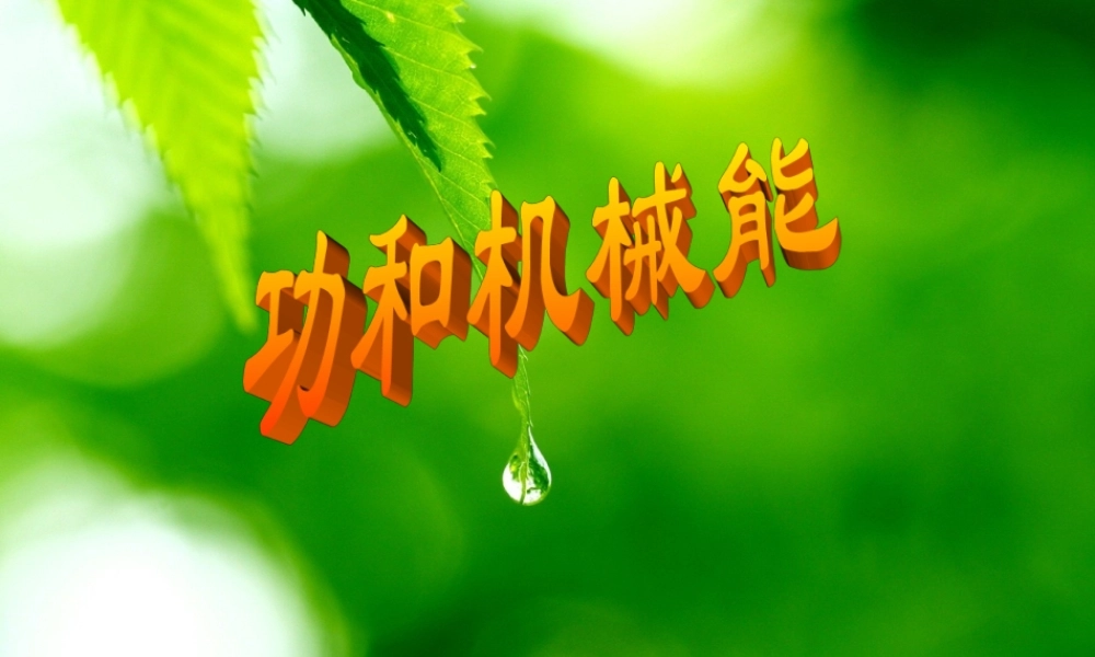 九年级物理中考总复习2--功和机械能课件