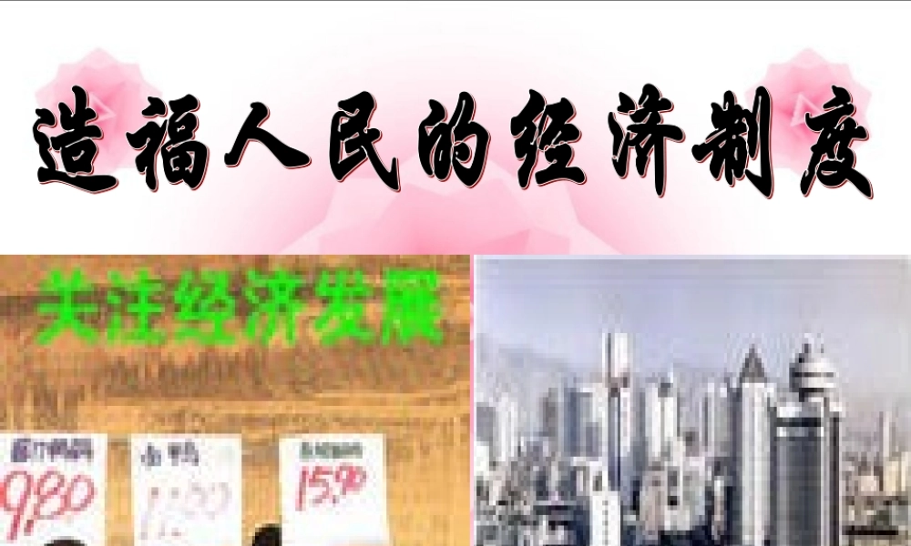 九年级政治 七课第一框(造福人民的经济制度)课件 人教版 课件