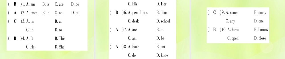 七年级英语上册 Unit 1 School and Friends Lesson 6 Things for School课件 (新版)冀教版 课件