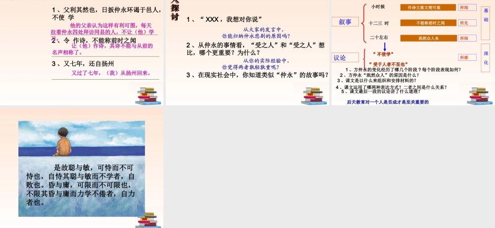 七年级语文下册 (伤仲永)教学课件 人教新课标版 课件