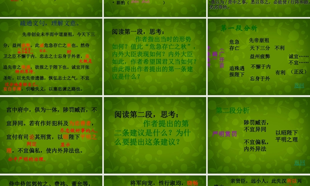 山东省无棣县第一实验学校九年级语文上册 24 出师表课件 新人教版 课件