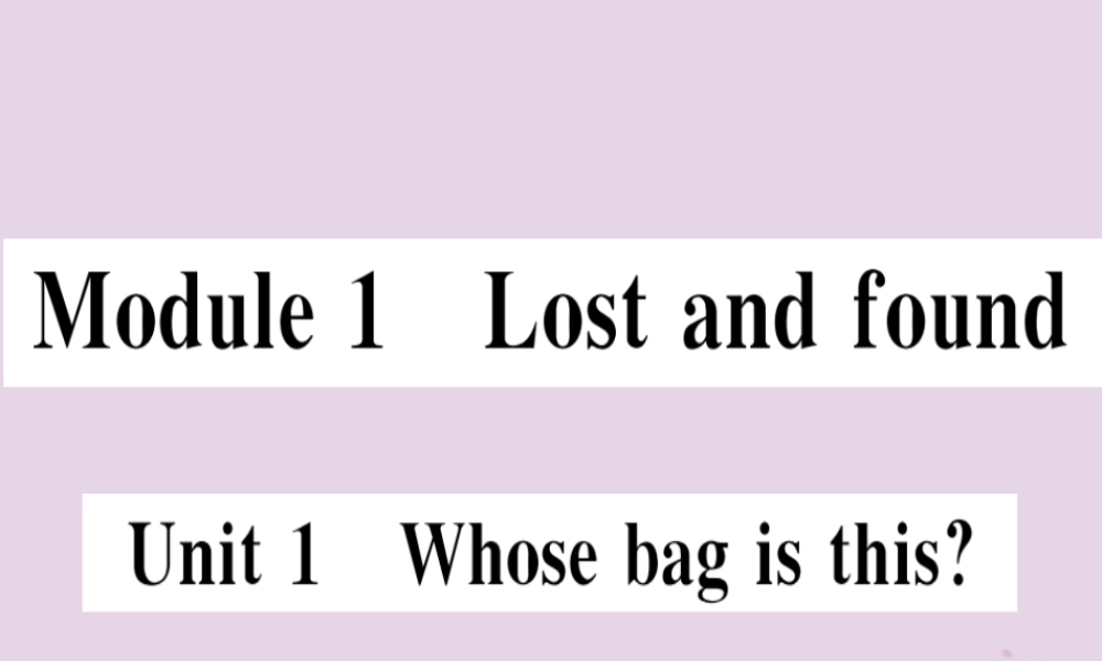 七年级英语下册 Module 1 Lost and found Unit 1 Whose bag is this习题课件 (新版)外研版 课件