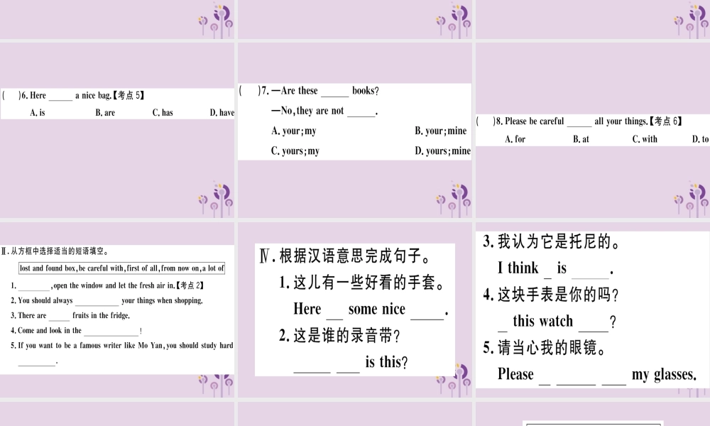 七年级英语下册 Module 1 Lost and found Unit 1 Whose bag is this习题课件 (新版)外研版 课件