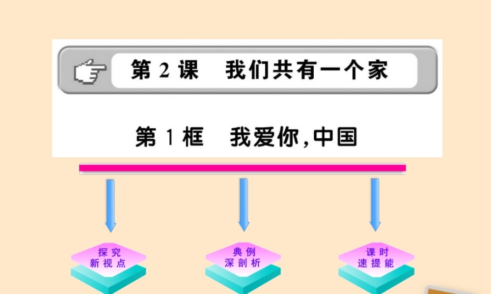山东省10-11版八年级政治上册1.2.1 我爱你，中国课件 人民版  课件