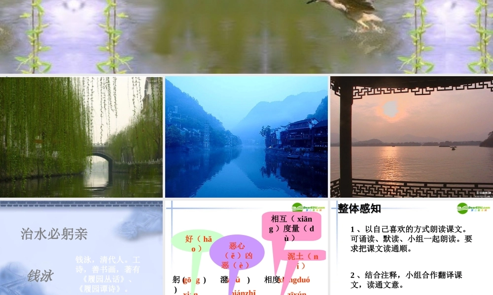 八年级语文上册 第五单元之(治水必躬亲)课件 苏教版 课件