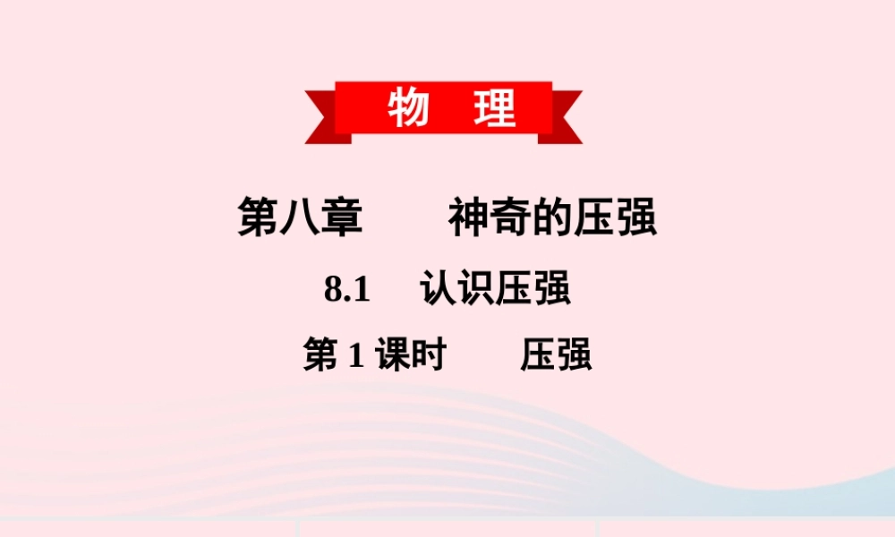 八年级物理下册 8.1 认识压强 第1课时 压强课件 (新版)粤教沪版 课件-2