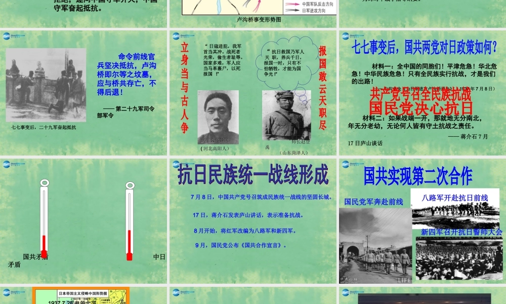 中学七年级历史上册 第17课 宁为战死鬼，不作亡国奴 课件1 鲁教版五四制 课件