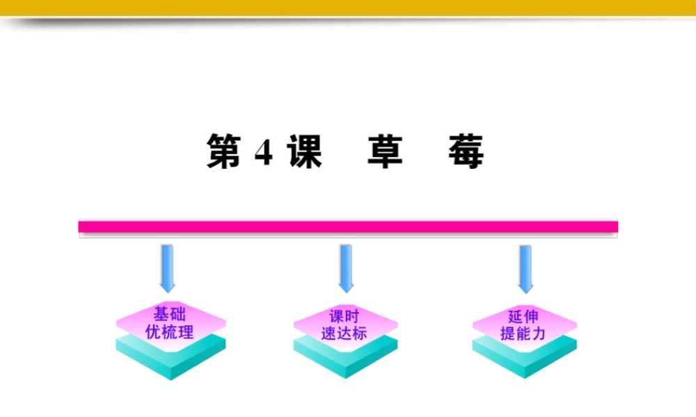 九年级语文上册 第4课 草莓配套课件 语文版 课件