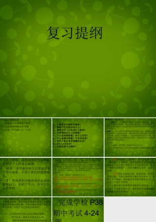 中学七年级政治下册 第五单元 青春的脚步 青春的气息复习提纲课件 鲁教版 课件