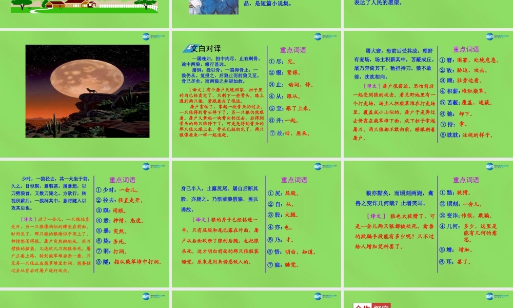 中学七年级语文下册(第30课 狼)课件 新人教版 课件