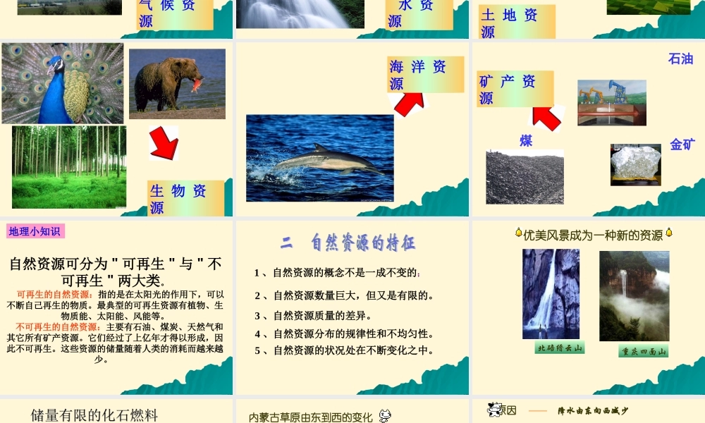 八年级地理(自然资源概况)课件 人教新课标版 课件
