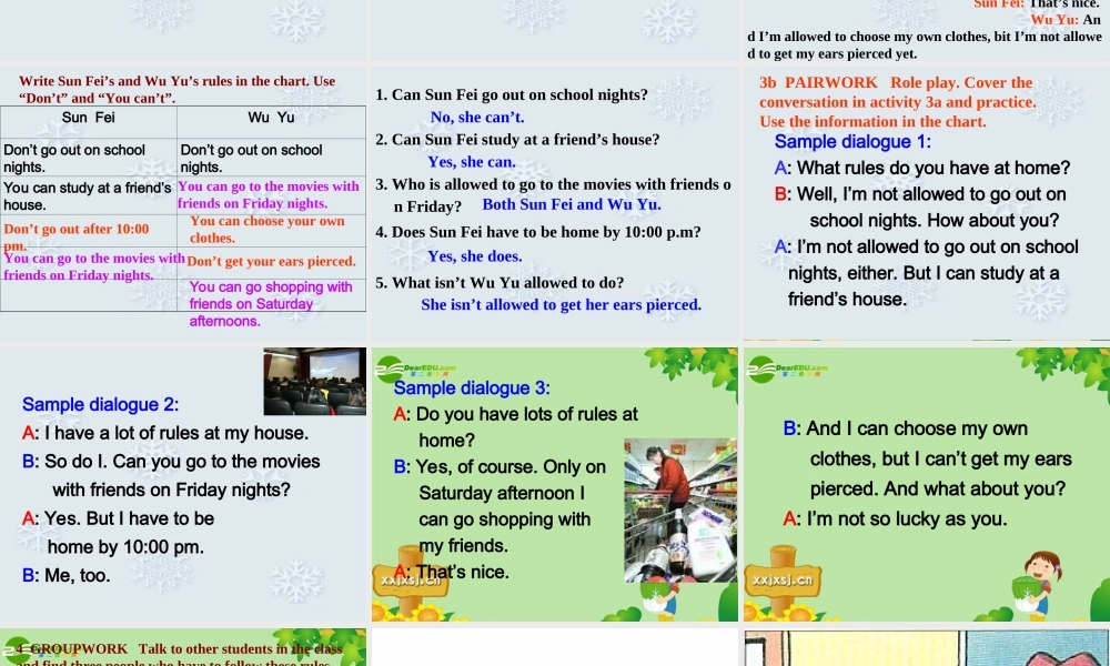 九年级英语：Unit3 Teenagers period3课件  人教新目标版 课件