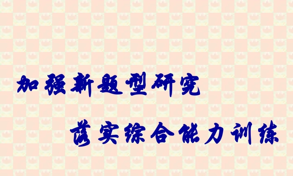 中考数学专题一复习建议 试题