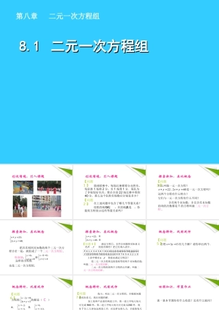 七年级数学下册 8.1 二元一次方程组同步授课课件 人教新课标版 课件