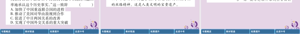 中考历史总复习 第二编 热点专题突破 专题6 古今中外关系与 一带一路 课件