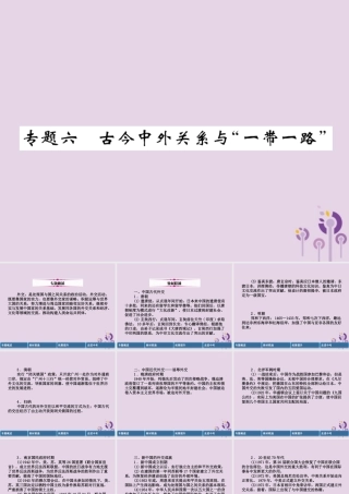 中考历史总复习 第二编 热点专题突破 专题6 古今中外关系与 一带一路 课件