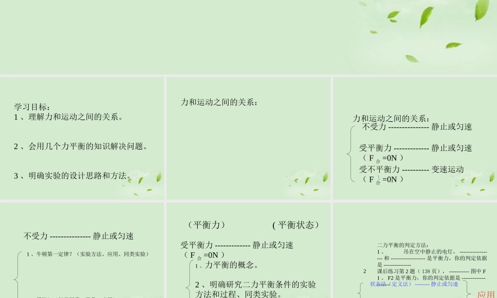 八年级物理(力和运动)课件