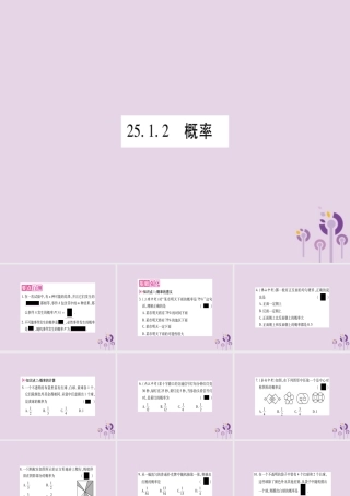 九年级数学上册 第二十五章 概率初步 251 随机事件与概率 2512 概率作业课件 (新版)新人教版 课件