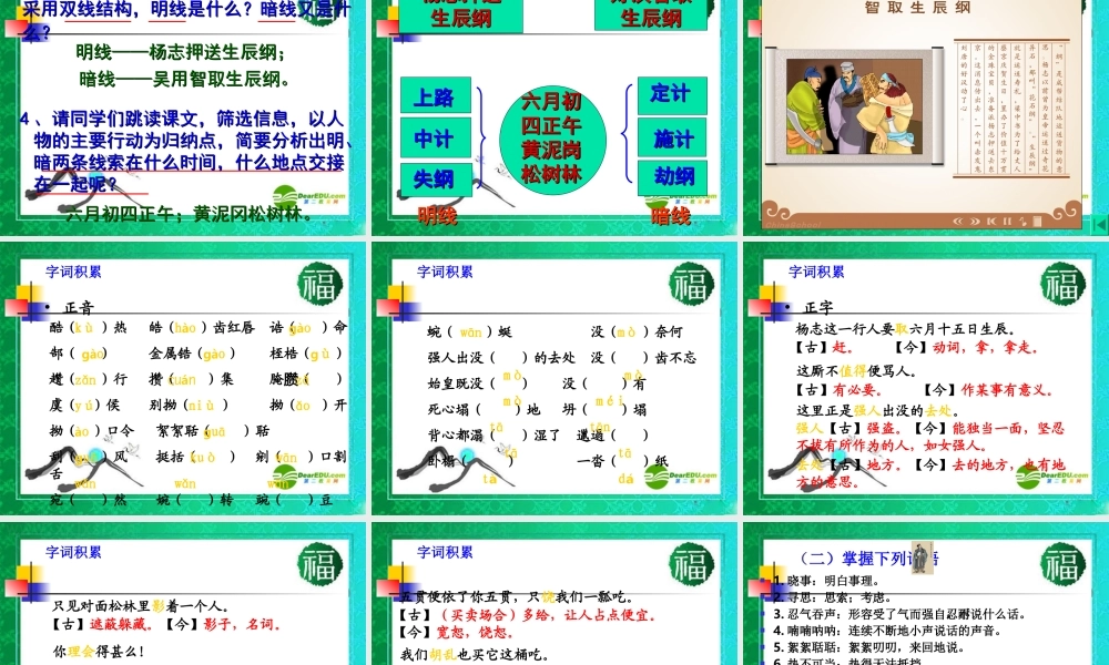 九年级语文上册(智取生辰纲)优秀实用课件 人教新课标版 课件