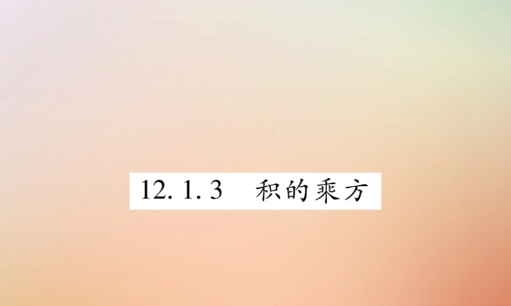 八年级数学上册 第12章 整式的乘除 12.1 幂的运算 12.1.3 积的乘方课时检测课件 (新版)华东师大版 课件