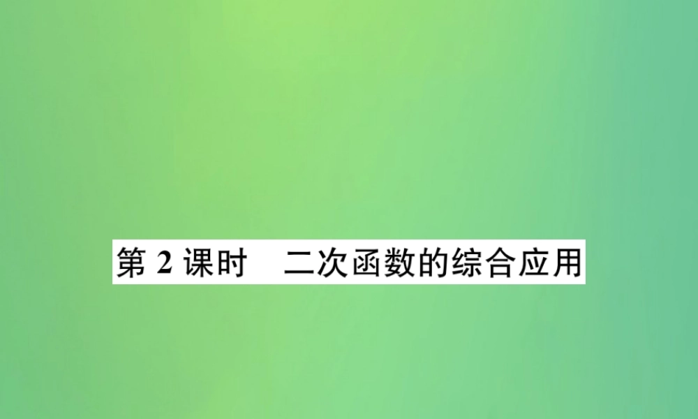 中考数学复习 第三单元 函数 第12讲 第2课时 二次函数的综合应用课件