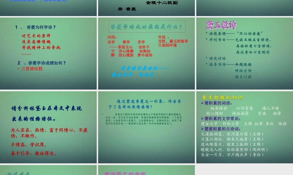 九年级语文上册 菱学诗课件4 (新版)新人教版 课件