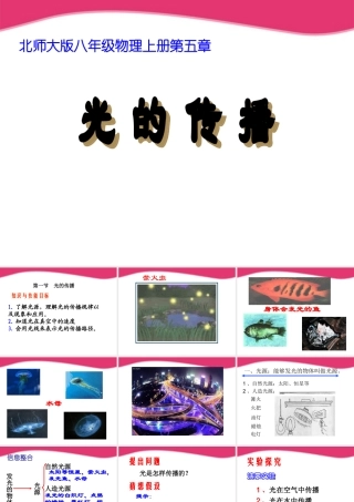 八年级物理上册 一光的传播规律课件 北师大版 课件