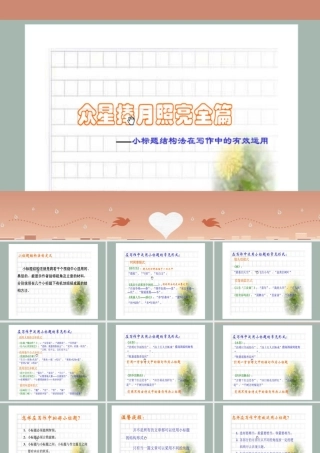 八年级语文上册 小标题作文指导课件 语文版 课件