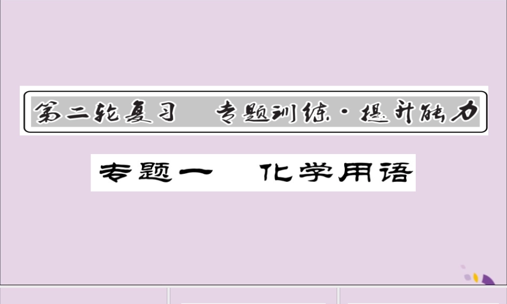 中考化学总复习 第二轮 专题训练 提升能力 专题一 化学用语课件