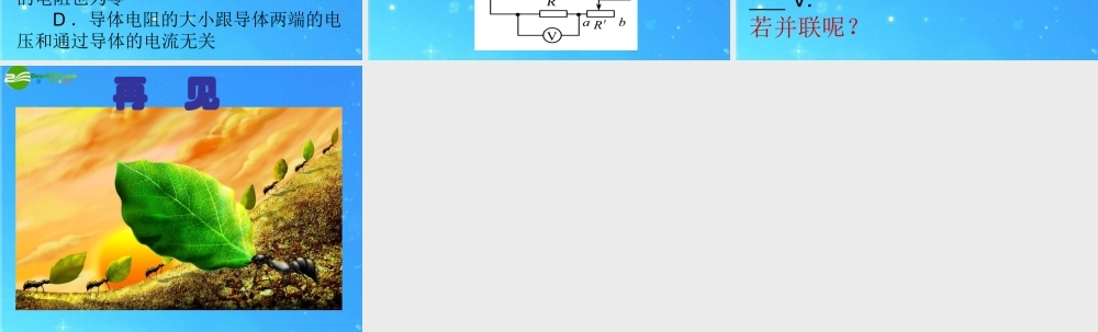 九年级物理 第七章(欧姆定律)复习课件 人教新课标版 课件