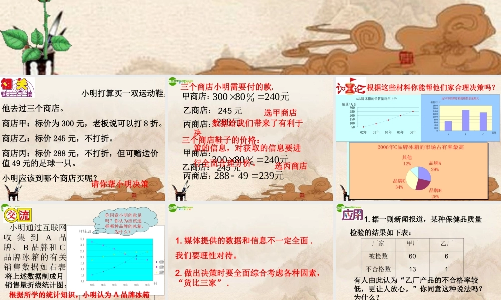九年级数学下册 货比三家课件 苏科版 课件