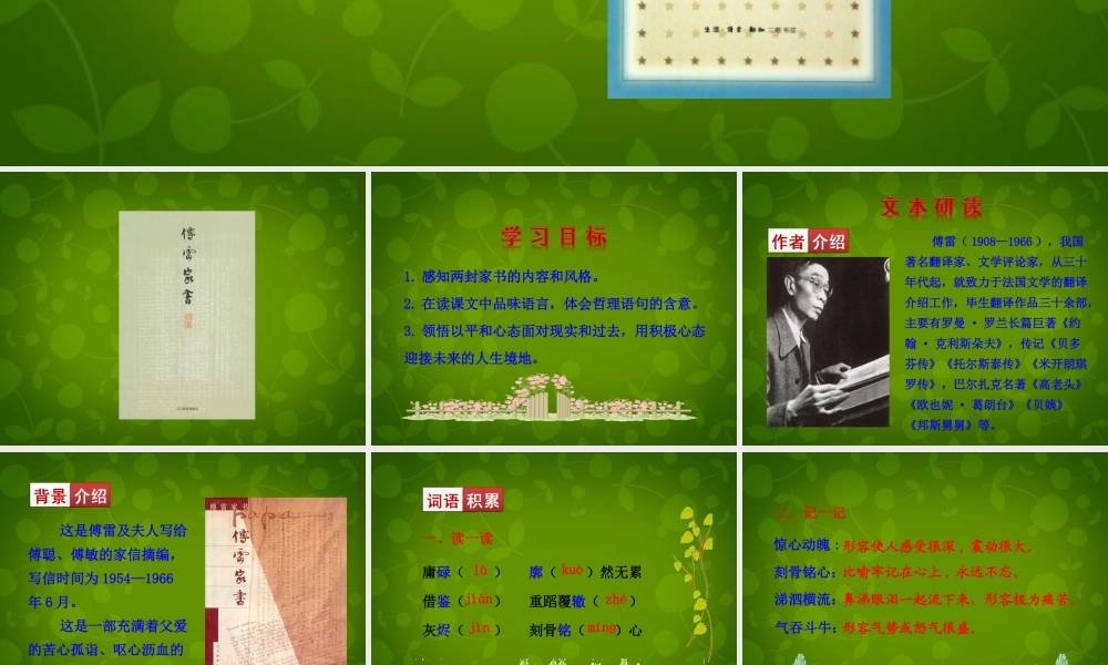 九年级语文上册 7 傅雷家书两则课件 新人教版 课件