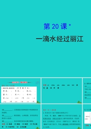 八年级语文下册 第五单元 滴水经过丽江习题课件 新人教版 课件