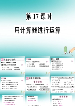 广东省秋七年级数学上册 第二章 有理数及其运算 第17课时 用计算器进行运算习题课件 (新版)北师大版 课件