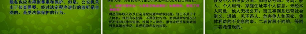 八年级政治上册 第八课 第三目 不可侵犯的隐私权课件 陕教版 课件