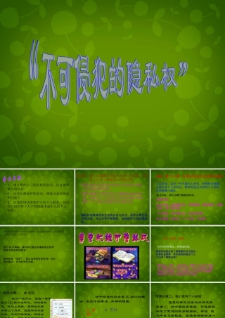八年级政治上册 第八课 第三目 不可侵犯的隐私权课件 陕教版 课件