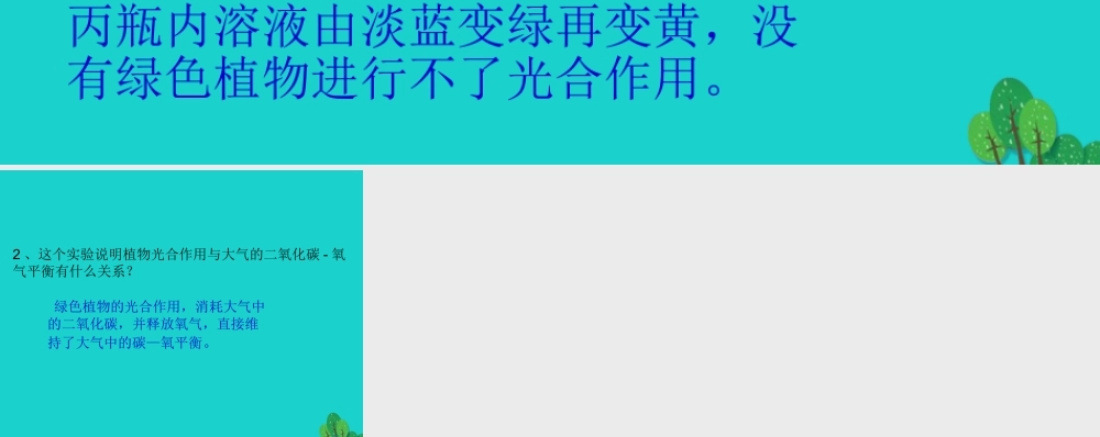 八年级生物上册 第6单元 第18章 第2节 绿色植物与生物圈中的碳 氧平衡 P80讨论答案课件 (新版)苏科版 课件