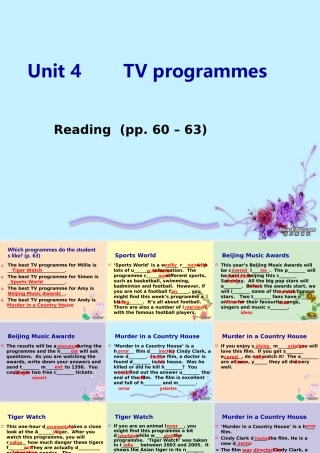 九年级英语 Unit4 Reading3课件 牛津英语 课件