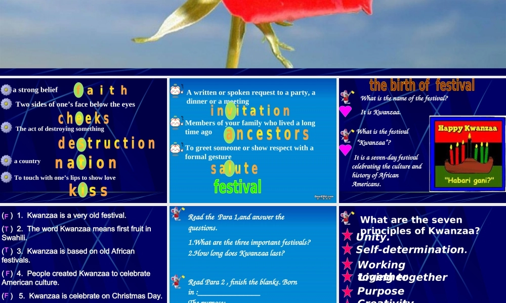 人教版高一英语The birth of a festival 课件