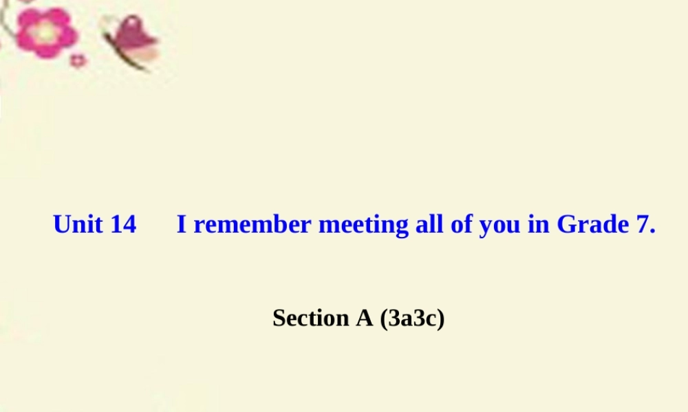 九年级英语全册 Unit 14 I remember meeting all of you in Grade 7 Section A(3a 3c)课件 (新版)人教新目标版 课件