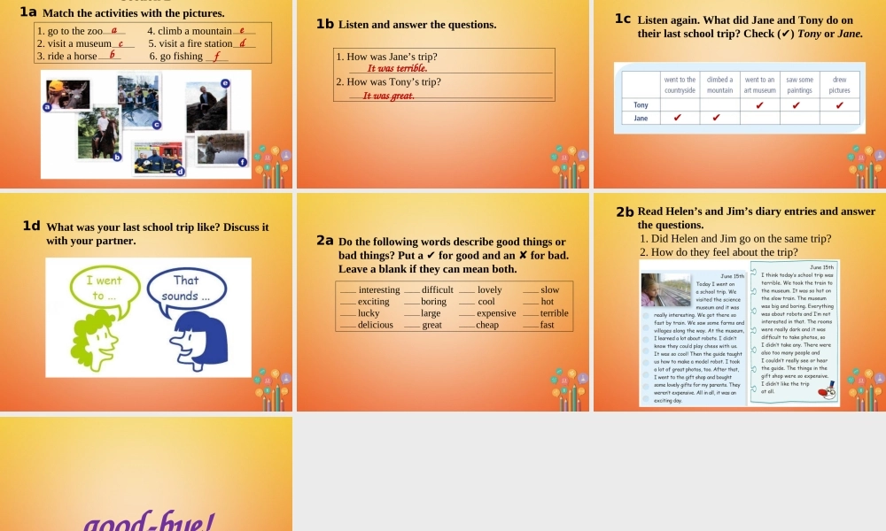 山东省郓城县随官屯镇七年级英语下册 Unit 11 How was your school trip课件 (新版)人教新目标版 课件